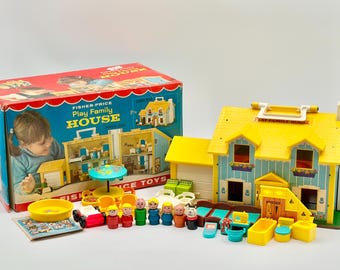 ビンテージのフィッシャープライス プレイファミリー ブラウンハウス