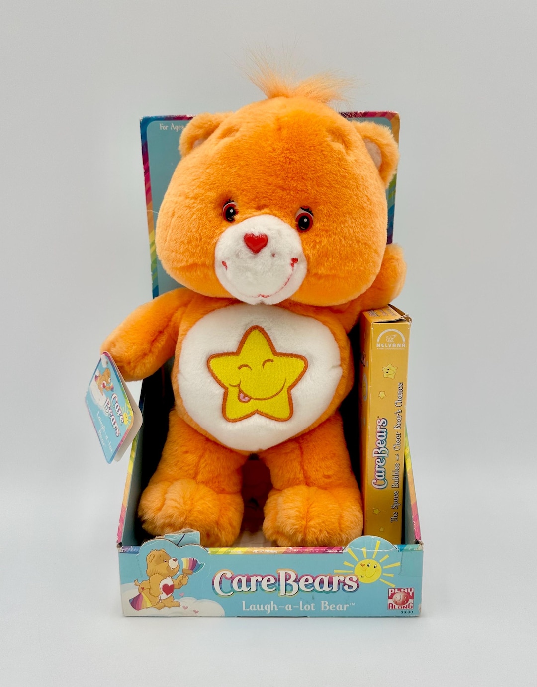 Vintage 2003 Play Along 13 Inch Laugh-a-lot Care Bear/vhs Tape New