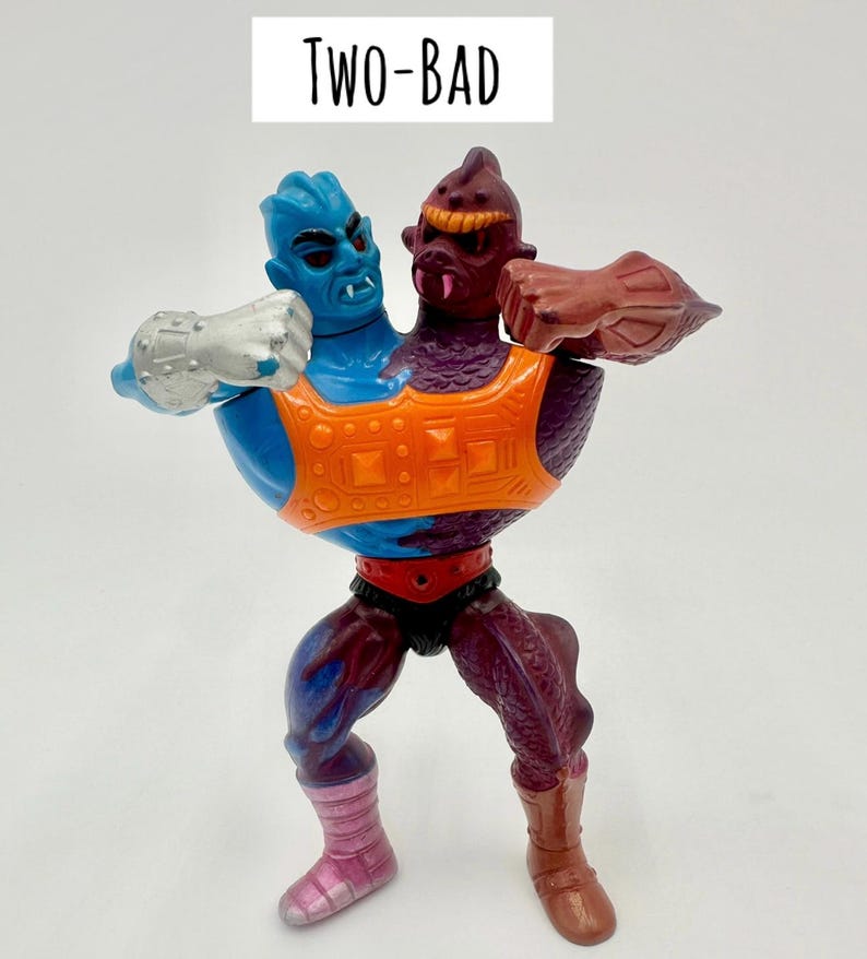 Vintage 1980s Mattel He-Man Masters of The Universe Action Figures Two-bad