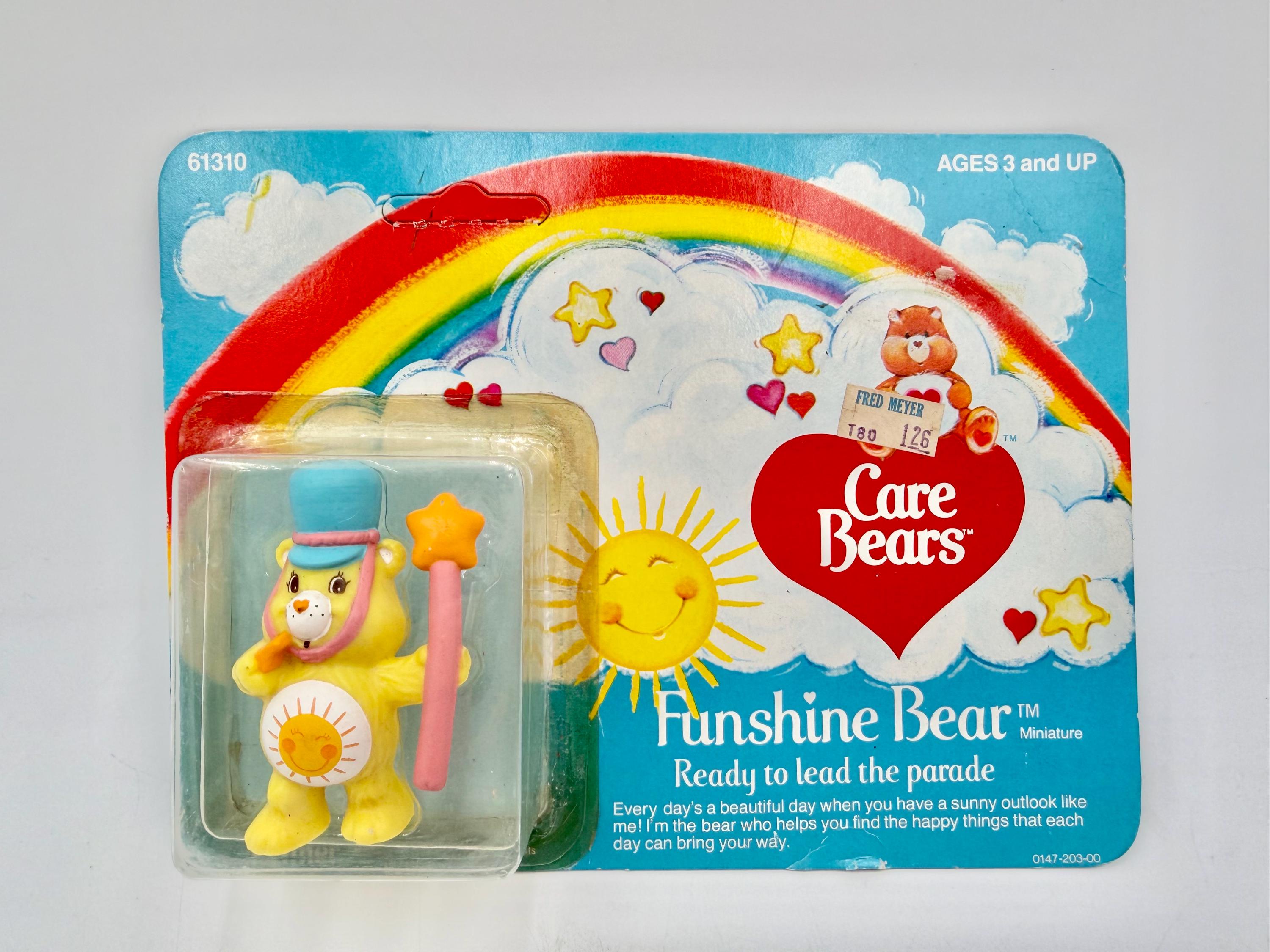 Vintage 1980's Kenner Care Bear Miniature Funshine Ready to Lead