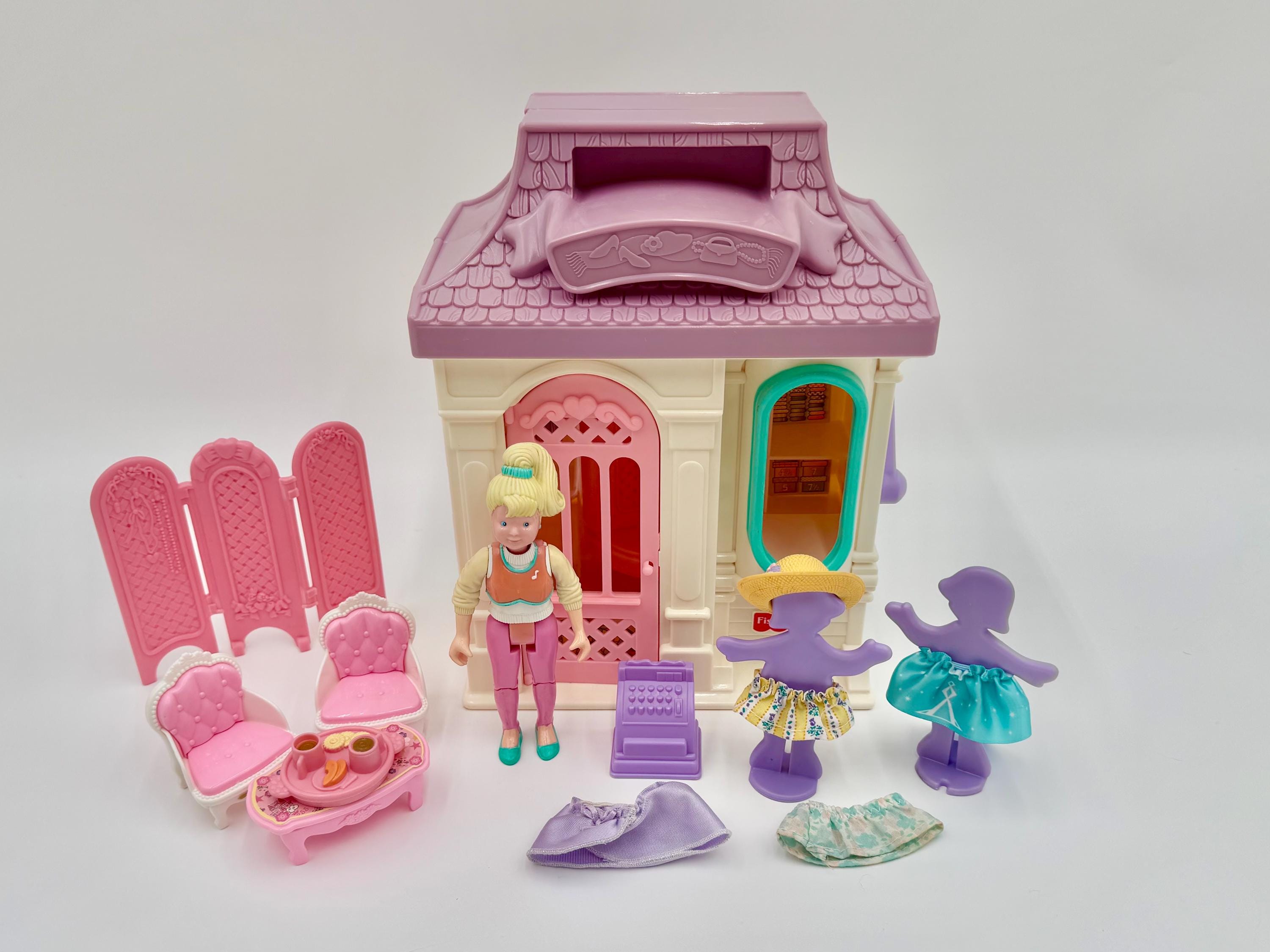 Vintage 1990s Fisher-price Dream Doll House Village Dress Shop No