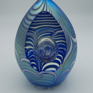 Okra glass ガラス製 香水瓶 桜模様 ブルー Okra Glass - Etsy