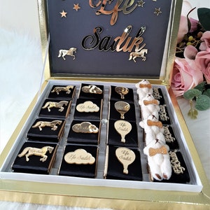 Teddy Bear Chocolate Gift Box, Baby Shower Chocolate Box, Personalized Gift Box, Chocolate, Baby Shower, Wedding Chocolate