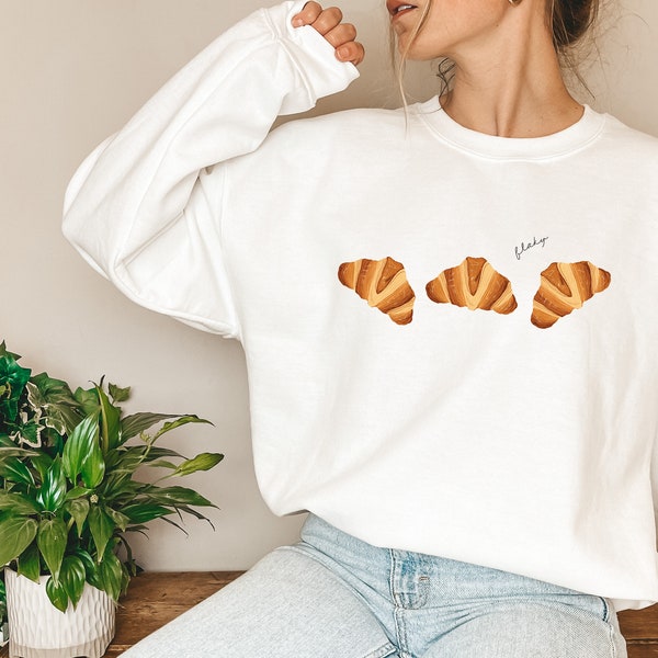 Flaky Croissant Sweatshirt | Croissant Crewneck | Croissant Sweater