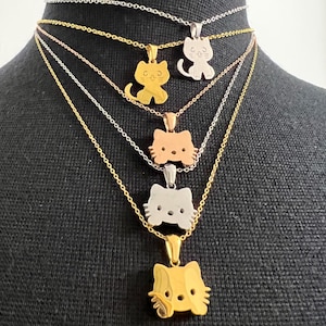 Kitty Cat Necklace Kitty Pendant Necklace Gift for Cat Lovers Cat Person Gift Ideas Meow Cat Lover Gift Necklace Cat Mom Gift Cat Pendant