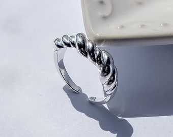 Weave Ring Sterling Silver Croissant Ring Silver Croissant