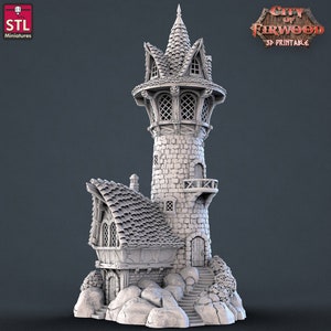 City of Firwood Wizard Tower/ Tower /Village terrain/3DPrinted/playable interior