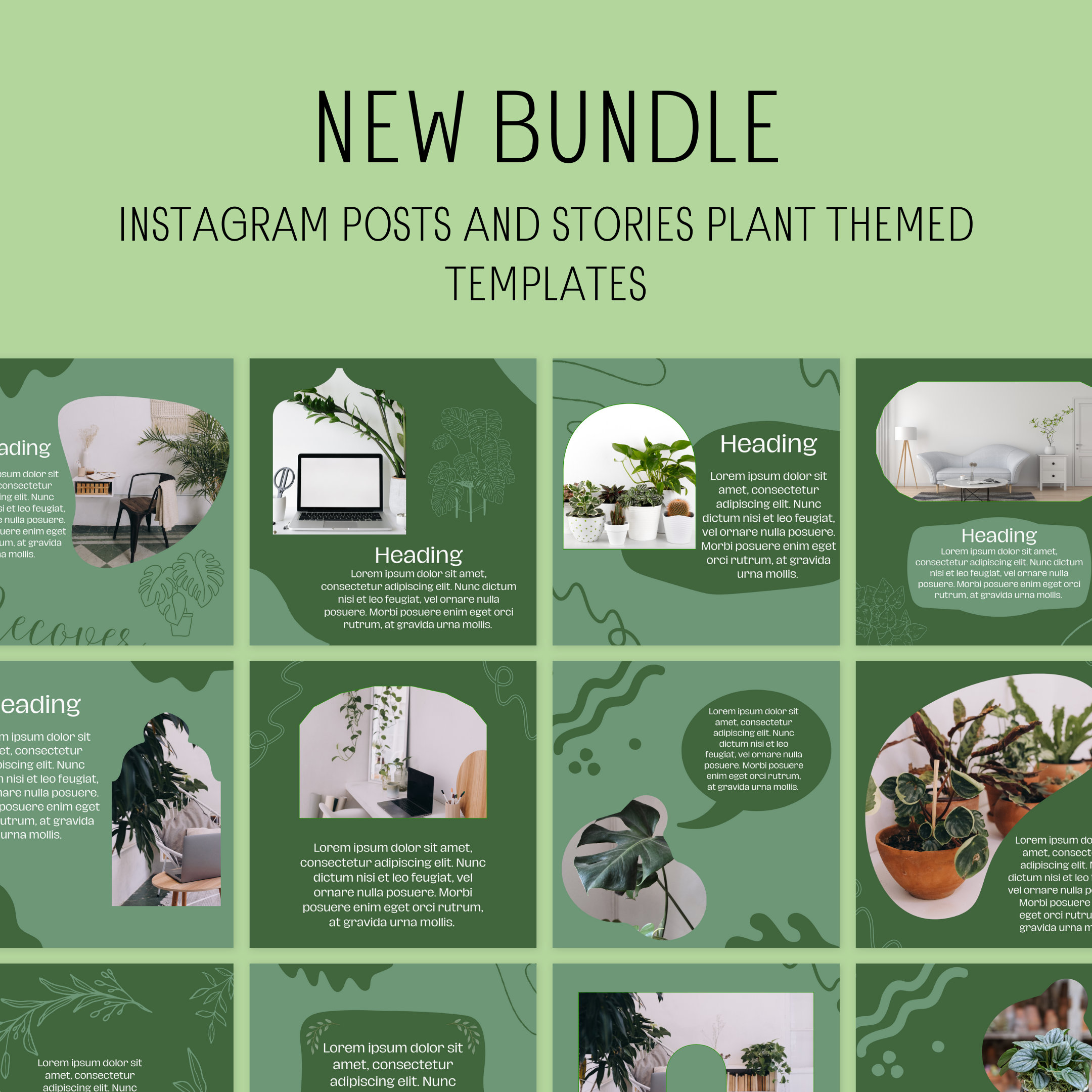 90 Canva Green Plant Themed Instagram Feed & Stories Templates | Social  Media Templates | Instagram Templates | Canva Templates | Vegan - Etsy New  Zealand