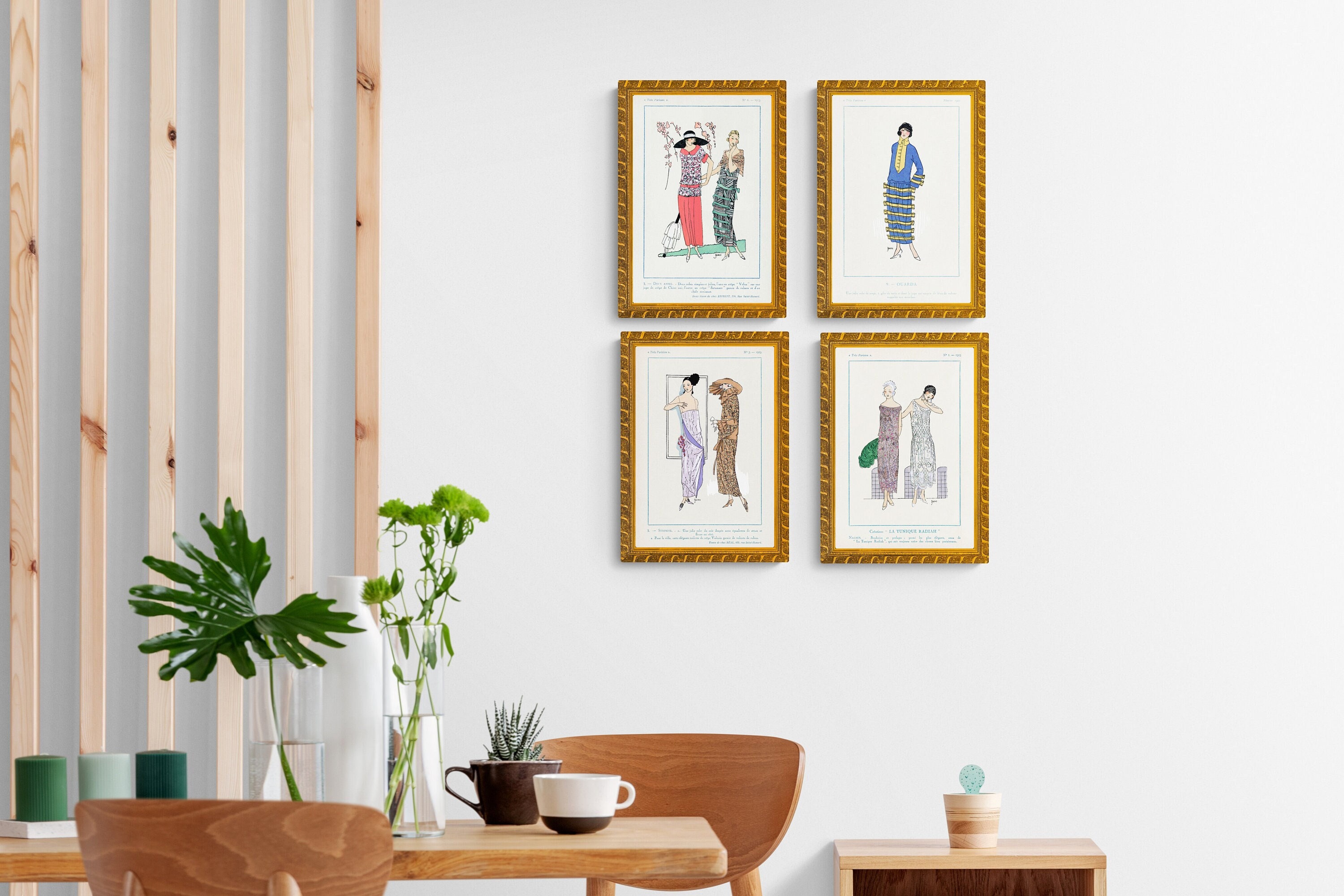 Set of 4 1920s Vintage Prints from Paris Fashion Magazine, Flapper Dress Fashion. DIGITAL DOWNLOAD, Vintage Home Decor,