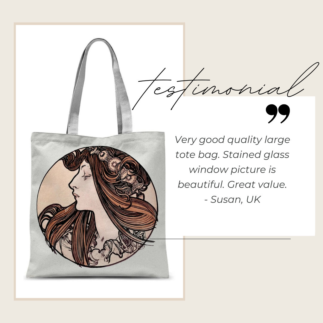 バッグ r Alphonse Mucha Art Nouveau Tote Bag, Polyester Shopper - Etsy