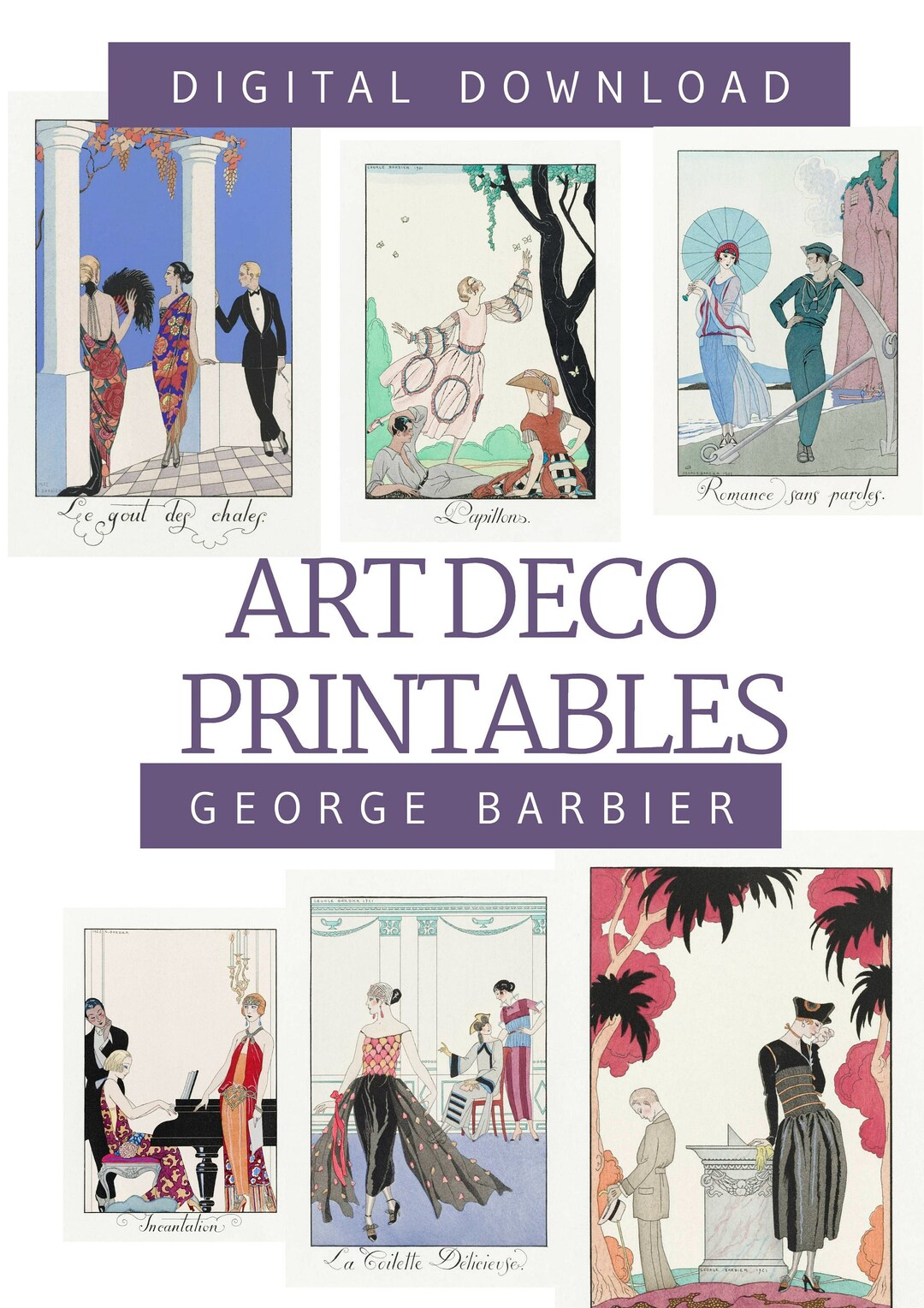 1920s Art Deco Posters, 6 Vintage Fashion Prints, DIGITAL DOWNLOAD, A4 ...