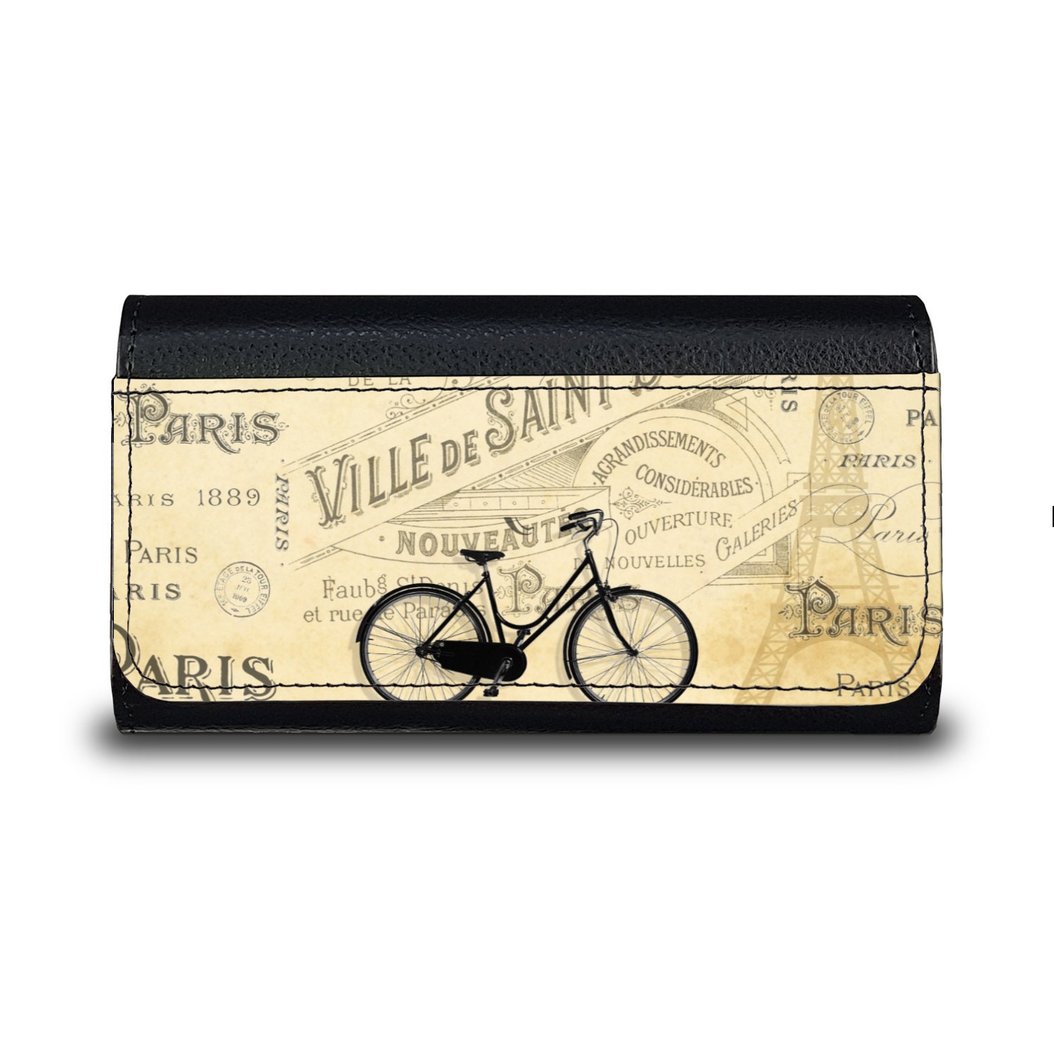 Paris Sunglasses Case, Vintage Style Vegan Leather Glasses  display picture 2