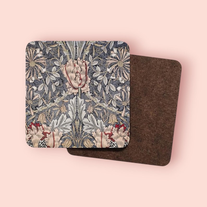 William Morris Honeysuckle and Tulip Coasters