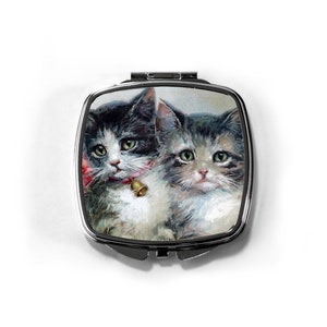 Cats Compact Mirror, Cute Kittens, Past Times Pocket Mirror, Vintage Compact. Daughter Gift, Niece Birthday, Valentine&#39;s Day, Cat Lover Gift