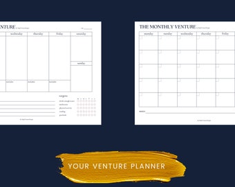 Daily Planner, Weekly Planner, Monthly Planner, Printable Planner, Planner Set, Planner Inserts, Instant Download, A5
