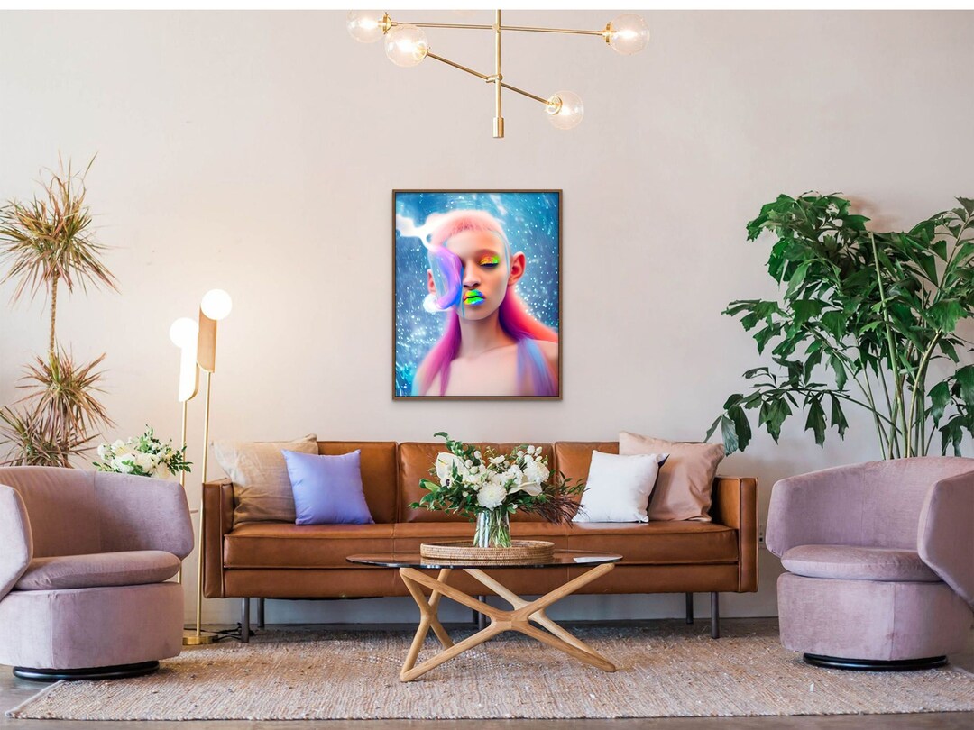 Vibrant Weirdcore Pastel Pop Portrait Room Decor Aesthetic Etsy