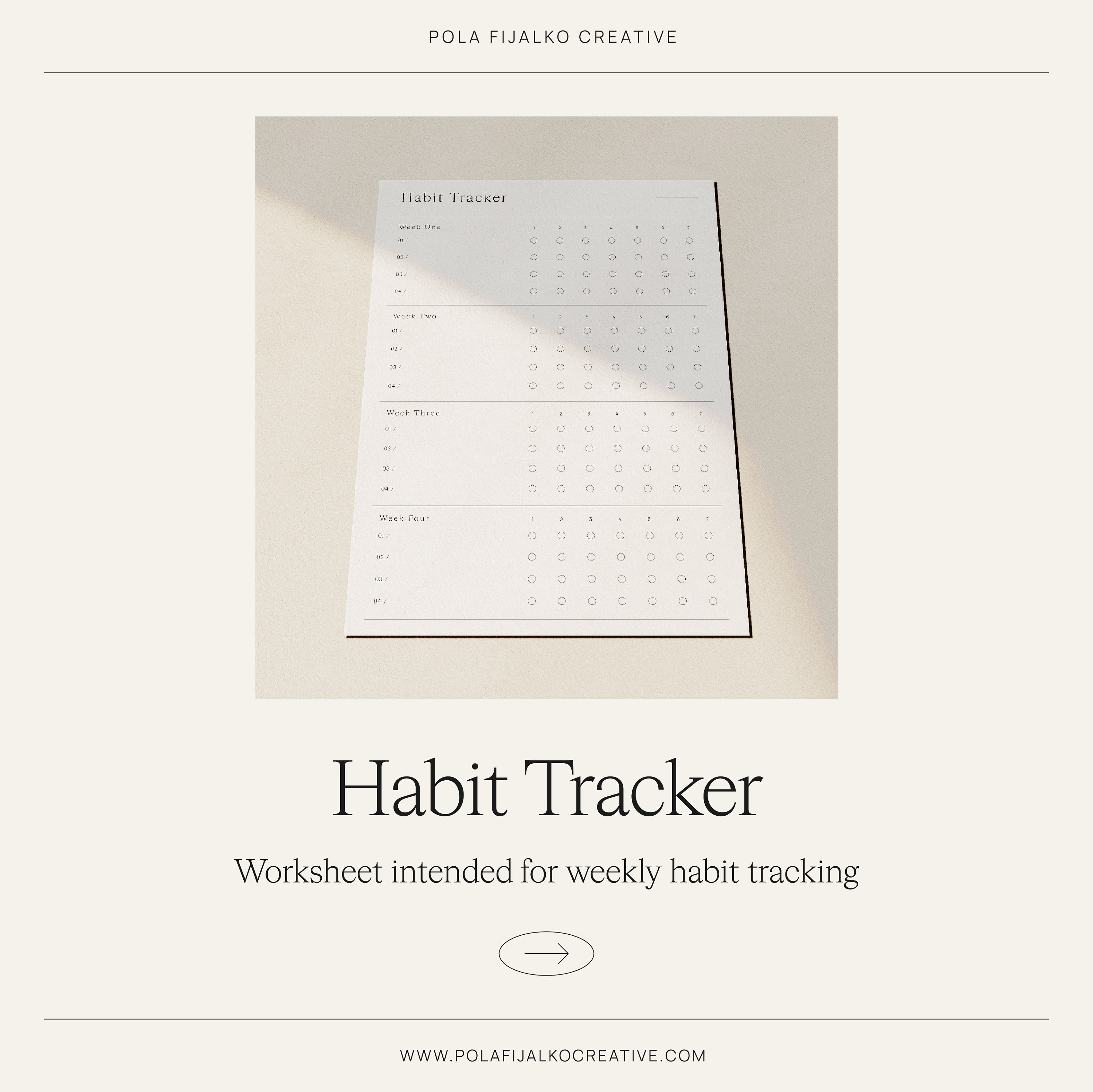 Customizable Habit Tracker Worksheet