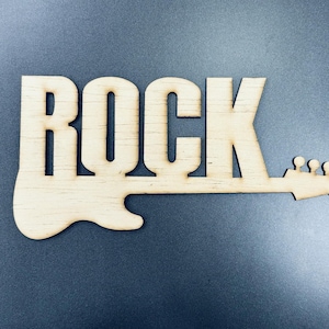 Laser Cut Word Rock con guitarra banda pared decoración Rock On Hand svg Rock Hand cricut Rock Hand silueta Rock Music Músico archivo cortado Rock svg