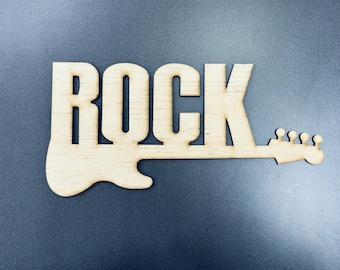 Laser geschnitten Wort Rock mit Gitarrenband Wand-Dekor Rock auf Hand svg Rock Hand Cricut Rock Hand Silhouette Rockmusik Musiker cut Datei Rock svg