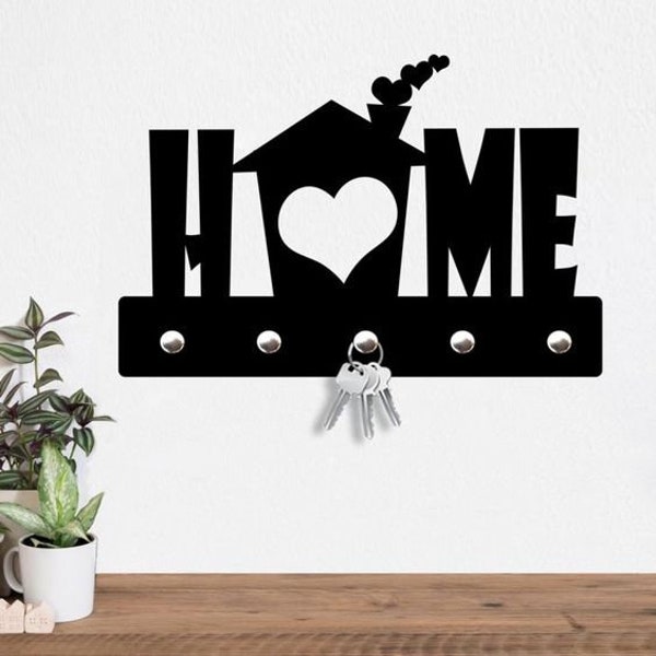 Laser Cut Wall Key Hanger Love Home Decor DXF File instant download svg file Glowforge sweet home key sign svg pattern Welcome sign