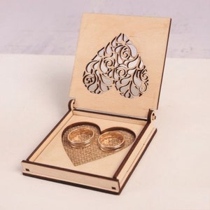 Box Laser cut Ring Box svg datei Glowforge Ring Hochzeit Box svg datei Ring Box Holz vektorcnc Vorlage Schmuckbox Muster Ringbox Cricut