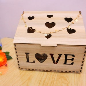 Houten hartvormige sieraden lasergesneden doossjabloon Bruiloft liefdesverhaal vectormodel Glowforge gesneden bestand | DXF, Thanksgiving box Sint Valentijn
