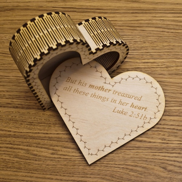 Wooden Heart shaped Jewelry laser cut Box template Wedding Love story vector model Glowforge cut file |  DXF, Thanksgiving box