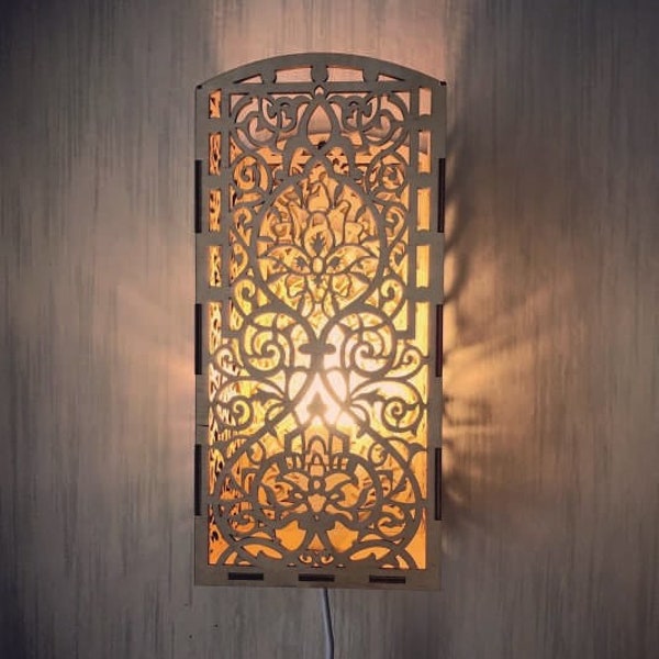 Laser Cut Carved Night Light Wall Light Lamp Lantern Paper Lantern Style LED Mood Light for Living Room Decor digital download