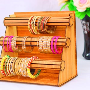 Supporto per braccialetto tagliato al laser Espositore da 3 mm Taglio laser / Supporto per orologio / Vetrina per bracciali o orologi da polso / File organizzatore di gioielli SVG
