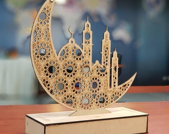 Laser Cut Ramadan Moon Decor CDR File instant download DXF file SVG file instant download laser cut file cutting machine