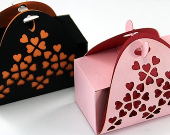 Modello scatola regalo di San Valentino tagliata al laser, scatola di caramelle, modello scatola a cuore, modello modello di progettazione imballaggio per San Valentino, scatola a cuore in formato Svg