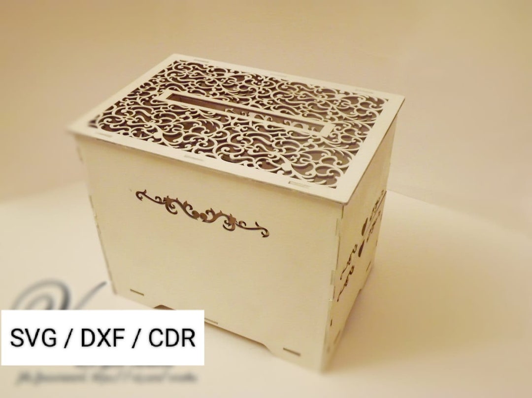 Laser Cut Wedding Favor Box CDR File Wedding Gift Card Box Svg Wooden ...