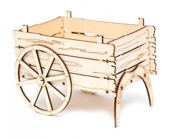 Laser Cut Carriage Cart Flower Basket Box Template Carriage Cart Flower Basket Box,Cnc file svg vector file, digital vector art cnc files