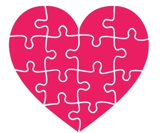 Laser cut Heart puzzle valentines day gift idea Laser cutting vector Glowforge SVG Laser Cut Valentines Day Heart Shaped Puzzle