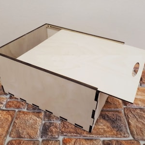 Découpe laser avec couvercle coulissant, boîte de rangement, fichier Dxf découpé au laser / Glowforge - Téléchargement immédiat