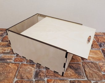 Laser Cut Sliding Lid Compartment Storage Box Dxf Laser Cut File / Glowforge - Instant download