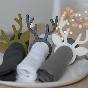 Laser geschnittene Serviettenring Rentier Hörner Vorlage, Laser geschnittene hölzerne Rentier Serviettenringe, Frohe Weihnachten, SVF-Datei, DXF-Datei, digitaler Download