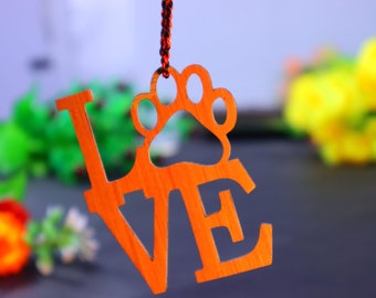 Laser Cut Love Dog Paw Ornament Paw Print Love instant download dxf file svg file cnc laser cut laser cut love decor