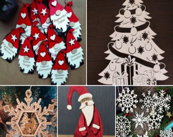 Kit van Kerstmis ornamenten, snijmachineKinder Ornamenten bomen Digitale Download Printable Instant Download