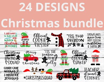 Christmas Design Bundle Christmas SVG Bundle / Funny Christmas SVG / Cut File / Cricut / Clip art / Commercial Use Christmas Sayings Quotes