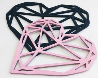 3D Valentine SVG DXF Geometric - Love Svg 3D  Svg -   Svg files for Cricut, Laser Cut- Cdr valentine's day wall art deisgn laser cut design