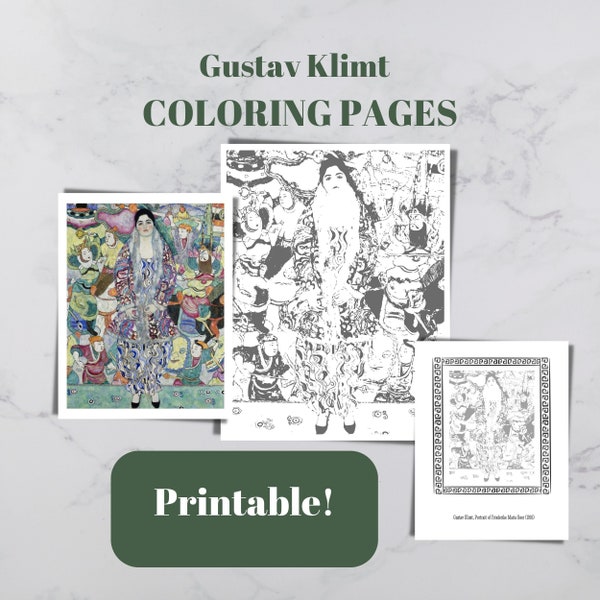 Gustav Klimt Art Fine Art Coloring Pages Printable