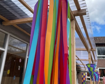 Windspiel Girlande Streifengirlande, bunt, Gartendeko, Terrassendeko, Party, Dekoration,