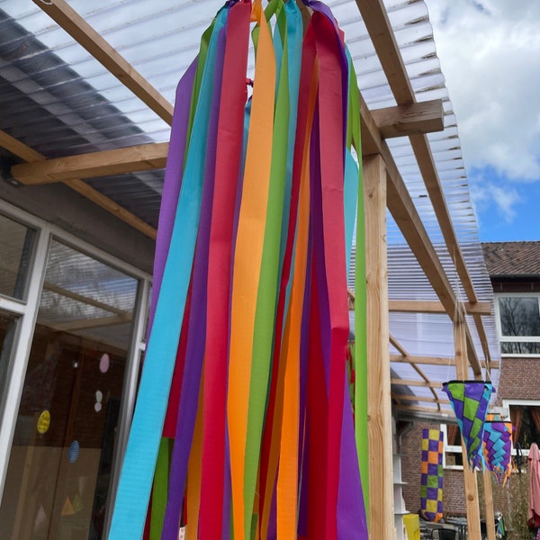 Windspiel Girlande Streifengirlande, bunt, Gartendeko, Terrassendeko, Party, Dekoration,