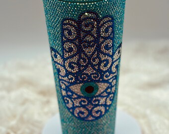24oz Rhinestone Hamsa Tumbler