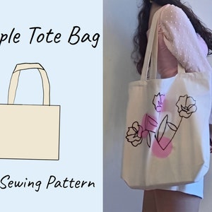 Simple Tote Bag PDF Sewing Pattern - Etsy