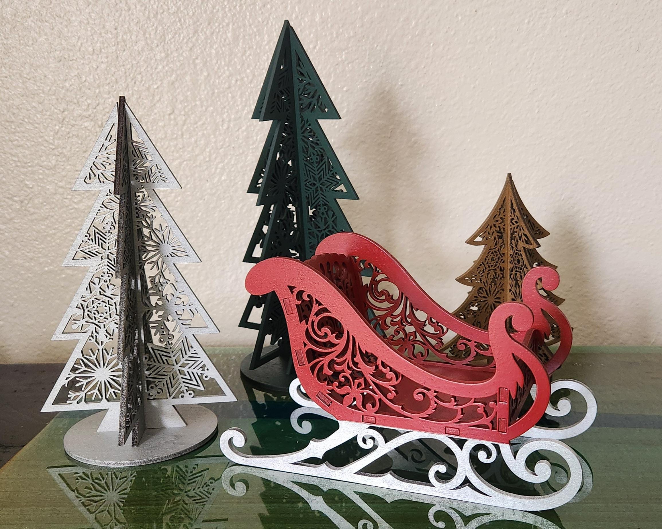 Santa's Wood Sleigh - Etsy