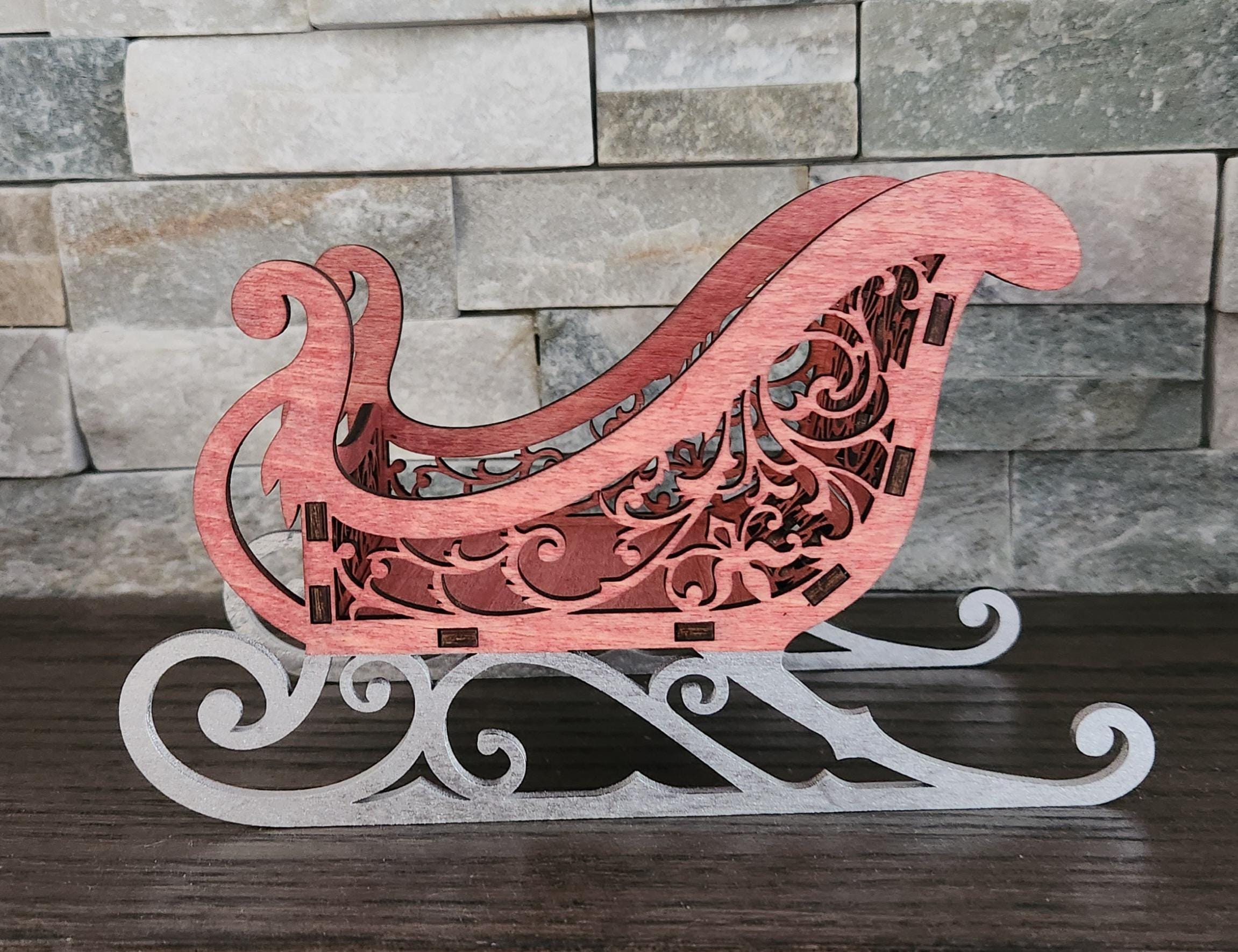 Santa's Wood Sleigh - Etsy