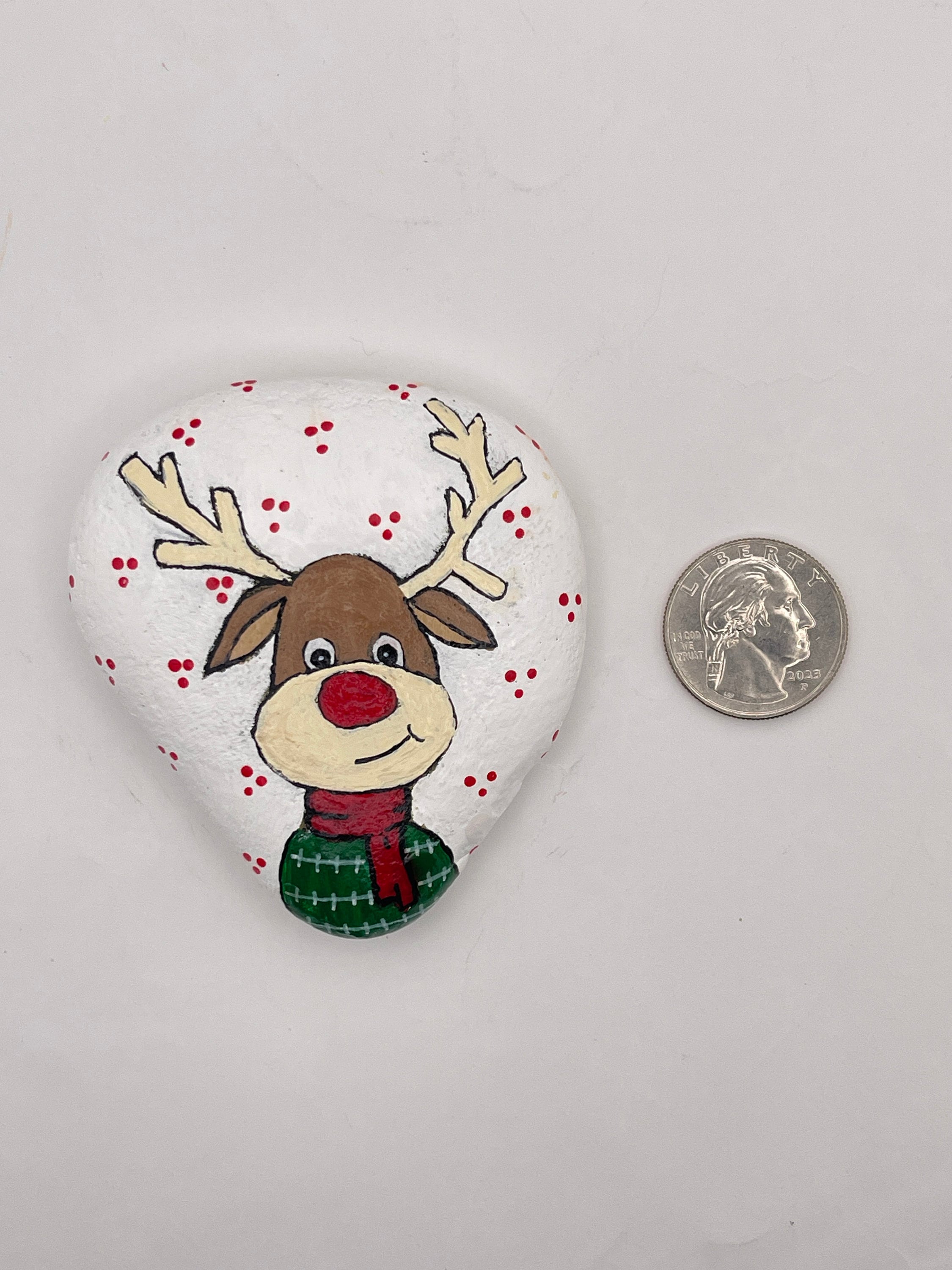 Rock Out Rudolph Images Rudolph Reindeer Wearing Sweater Winter Decor Painted Rock - Etsy