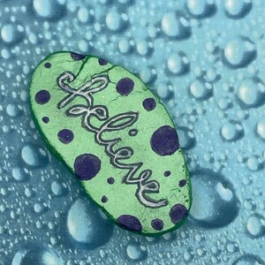 Believe, Metallic Paint Inspirational, Painted Rock, Kindness Rock